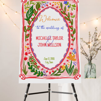 Unique Whimsical Floral Quirky Doodle Hand Drawn Foam Board