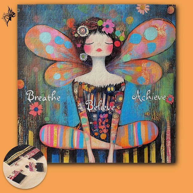 Unique Whimsical Inspirational Fairy Doing Yoga  Jigsaw Puzzle (Creator Uploaded)