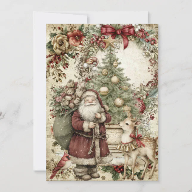 Unique Camera Phone Unique Whimsical Non Photo Santa Christmas Card | Zazzle