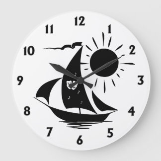Unique Whimsical Theater Sailing Design Large Clock