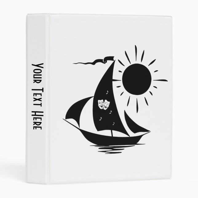 Unique Whimsical Theater Sailing Design Mini Binder (Front/Spine)