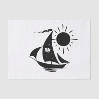 Unique Whimsical Theater Sailing Design Tissue Paper