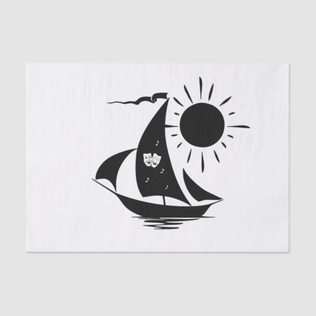 Unique Whimsical Theater Sailing Design Tissue Paper (Front)