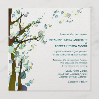 Unique Whimsical Tree Wedding (pearl Shimmer) Invitation by BridalHeaven at Zazzle