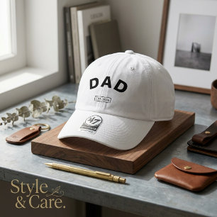 Unique White 47 Brand Hat Personalized DAD Design
