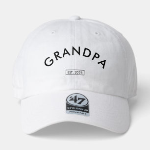 Unique White 47 Brand Hat Personalized GRANDPA Des