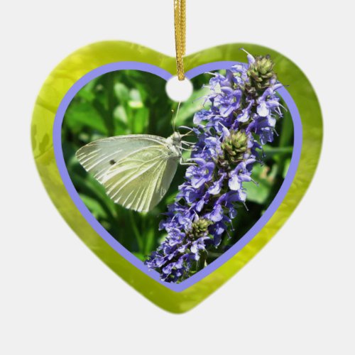 Unique White Butterfly Heart Ornament