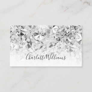 Unique White Diamond Texture Trendy Girly Business Card