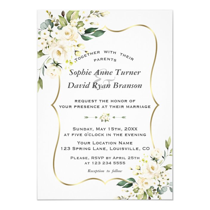 Unique White Flowers Gold Monogram Wedding Invitation Zazzle Com Unique White Flowers Gold Monogram Wedding Invitation Zazzle Com