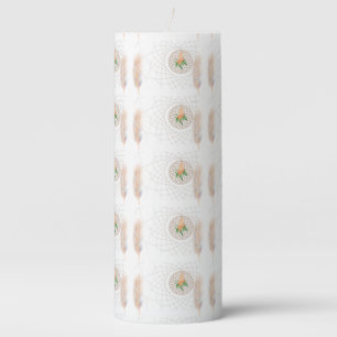 Unique white Pillar candle 