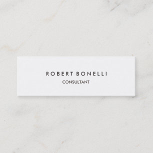 Unique White Slim Skinny Modern Business Card