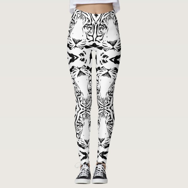 Unique White Tiger Leggings (Front)