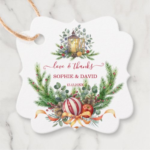 Unique Winter Holiday Pine Cones Christmas Balls Favor Tags