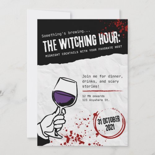 Unique Witching Hour Spooky Halloween Invite