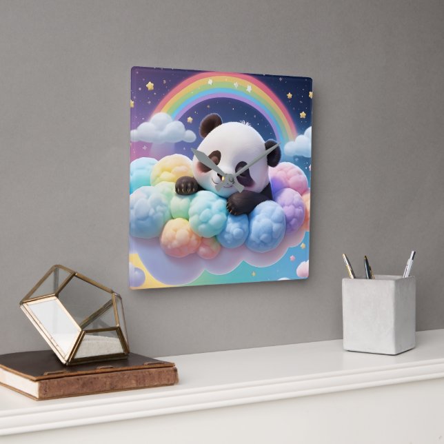 Unique WOLF ZODIAC GALAXY Design Stylish Gif Square Wall Clock (Office)