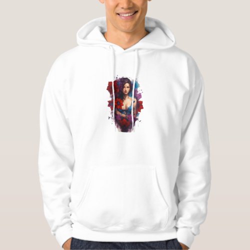 Unique Womens Tattoo T_Shirt  Black Flower Abstr Hoodie
