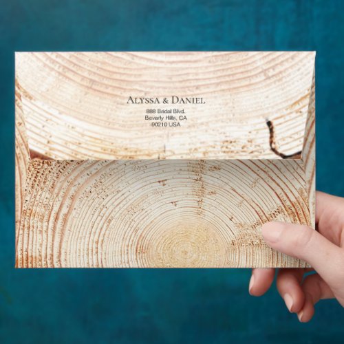 Unique Wood grain tree ring Custom address Envelope