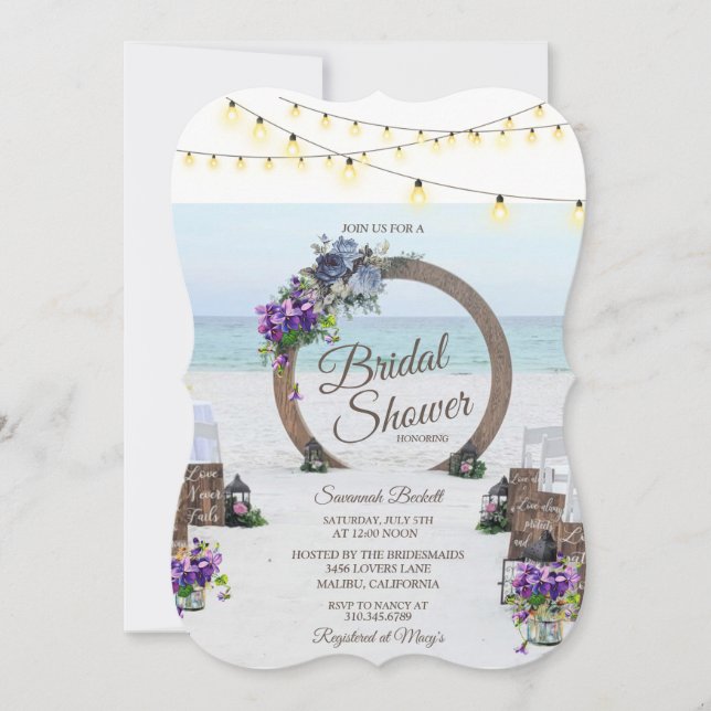 Unique Wooden Arbor Beach Flowers Bridal Shower (Front)