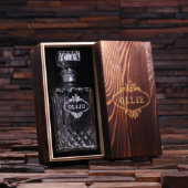 Unique Wooden Gift Box and Whiskey Decanter (Inside)