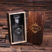 Unique Wooden Gift Box and Whiskey Decanter (Inside)