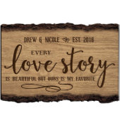 Unique Wooden Housewarming Family Name Sign (Front)