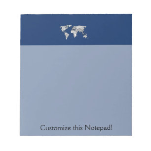 Unique World Map Art Doodle Notepad