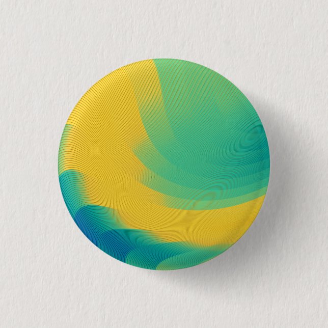 Unique Yellow Abstract Design Button (Front)