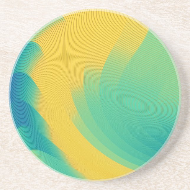 Unique Yellow Abstract Design Coaster (Front)