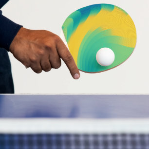 Unique Yellow Abstract Design Ping Pong Paddle