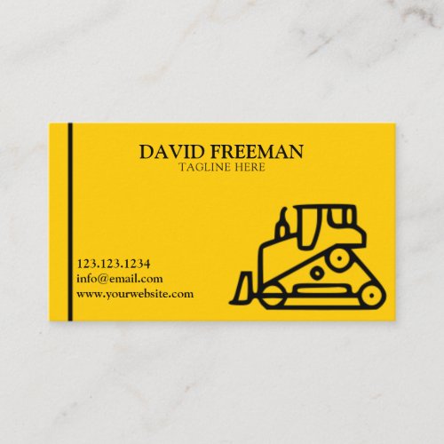 Unique Yellow Construction Equipment Bulldozer Business Card