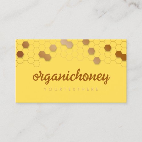 Unique Yellow Honeycomb Farm Apiary Organic Design Business Card