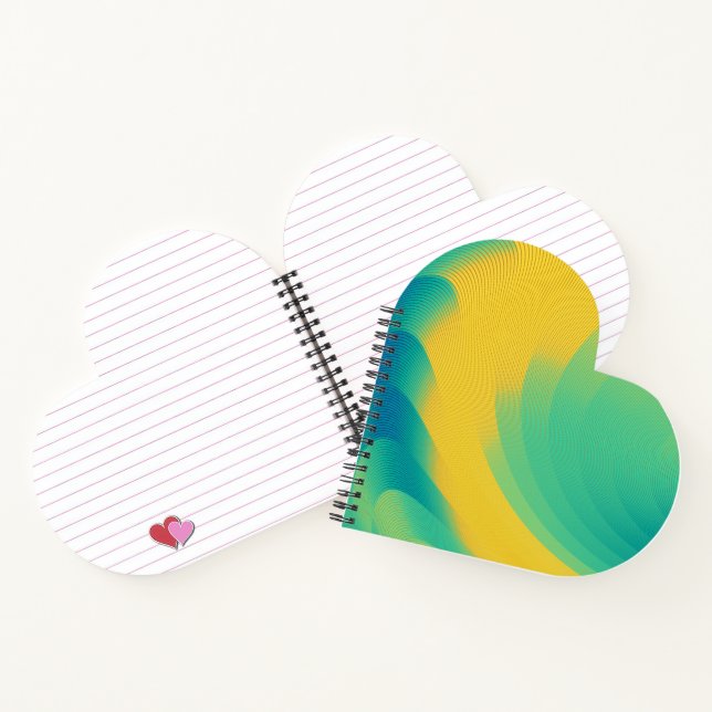 Unique Yellow Spiral Notebook with Abstract Design (Inside)