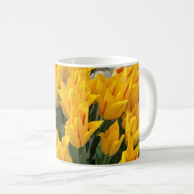 Unique Yellow Tulips Coffee Mug (Front Right)