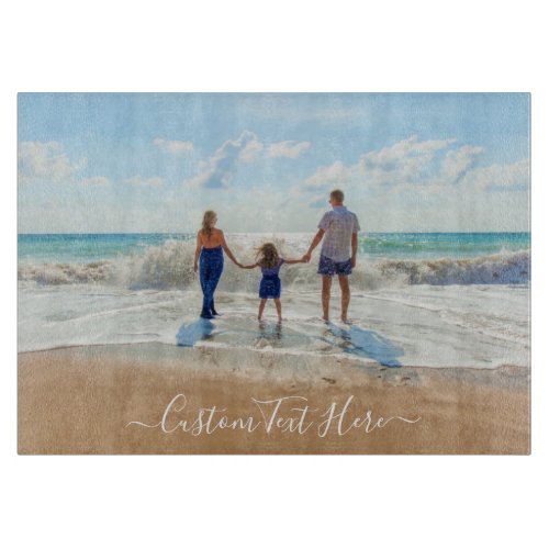 Unique Your Own Design Custom Photo Text _ Family Cutting Board