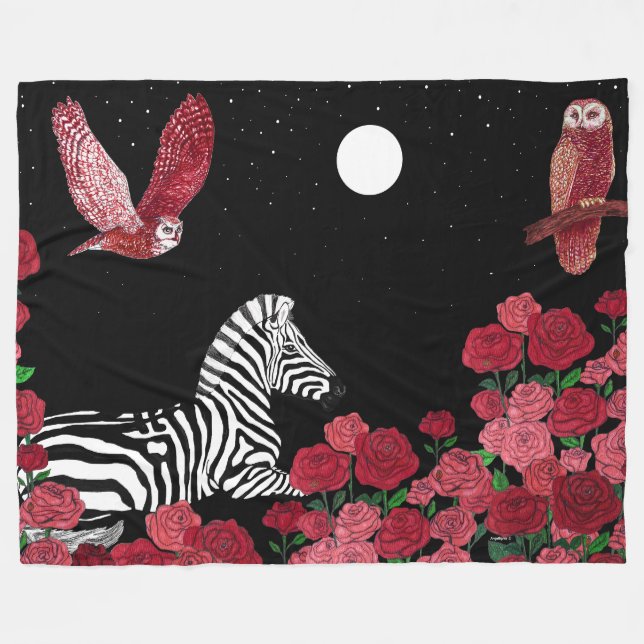 Unique Zebra Fleece Blanket (Front (Horizontal))