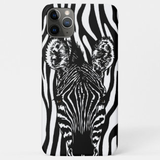 Unique Zebra Head on Zebra Print iPhone 11 Pro Max Case