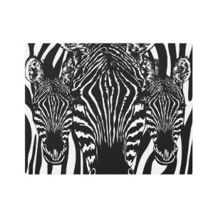 Unique Zebra Head on Zebra Print Fine Art