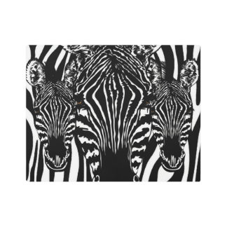 Unique Zebra Head on Zebra Print Fine Art