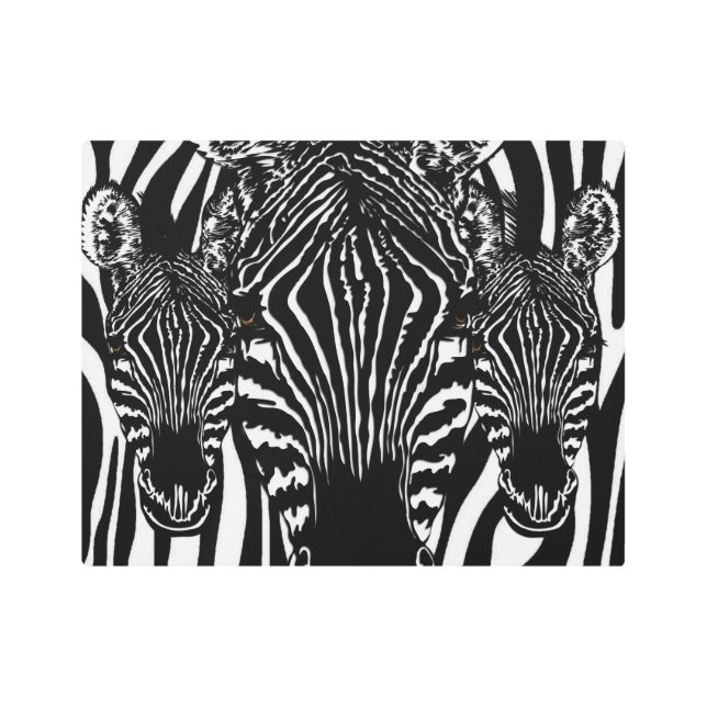 Unique Zebra Head on Zebra Print Fine Art (Front)