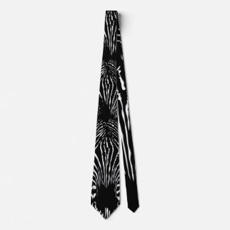 Unique Zebra Head on Zebra Print Neck Tie
