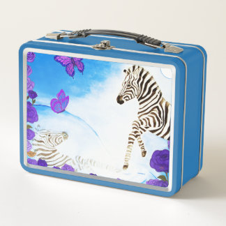 Unique Zebra Metal Lunch Box