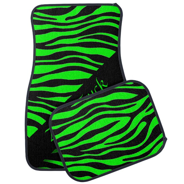 Unique Zebra Print Design Personalized Car Mat (Set)