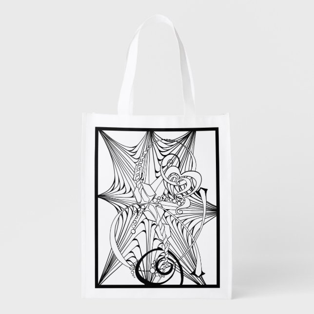 Unique Zen Doodle Adult Coloring Art Supplies Bag (Front)