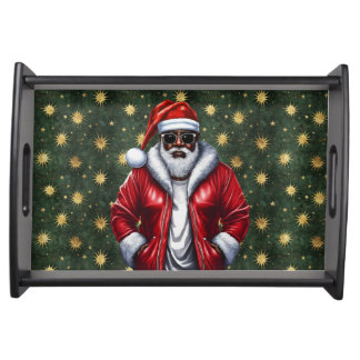 Uniquely Black Santa Small Serving Tray