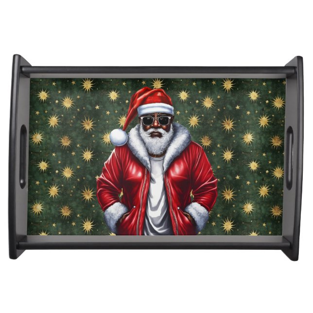 Uniquely Black Santa Small Serving Tray (Front)