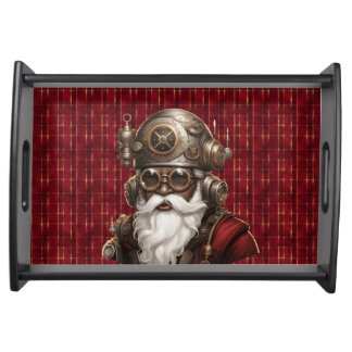 Uniquely Black Steampunk Santa Serving Tray