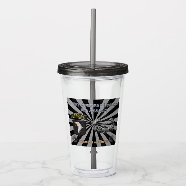 Uniquely Designed 101st Airborne Division Gift Acrylic Tumbler (Front)