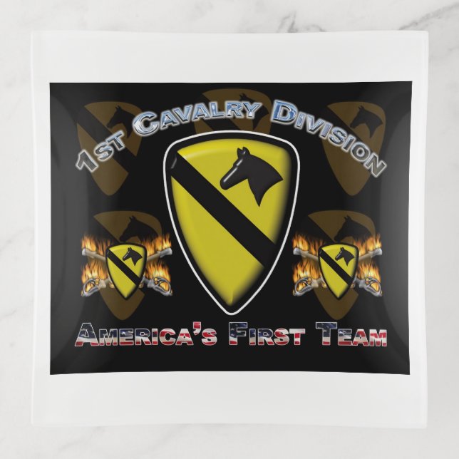 Uniquely Designed 1st Cavalry Division Gift Trinket Tray (Front)