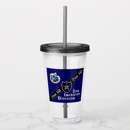 Uniquely Designed 2nd Infantry Division Gift Acrylic Tumbler