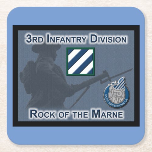 Uniquely Designed 3rd Infantry Division Gift Square Paper Coaster